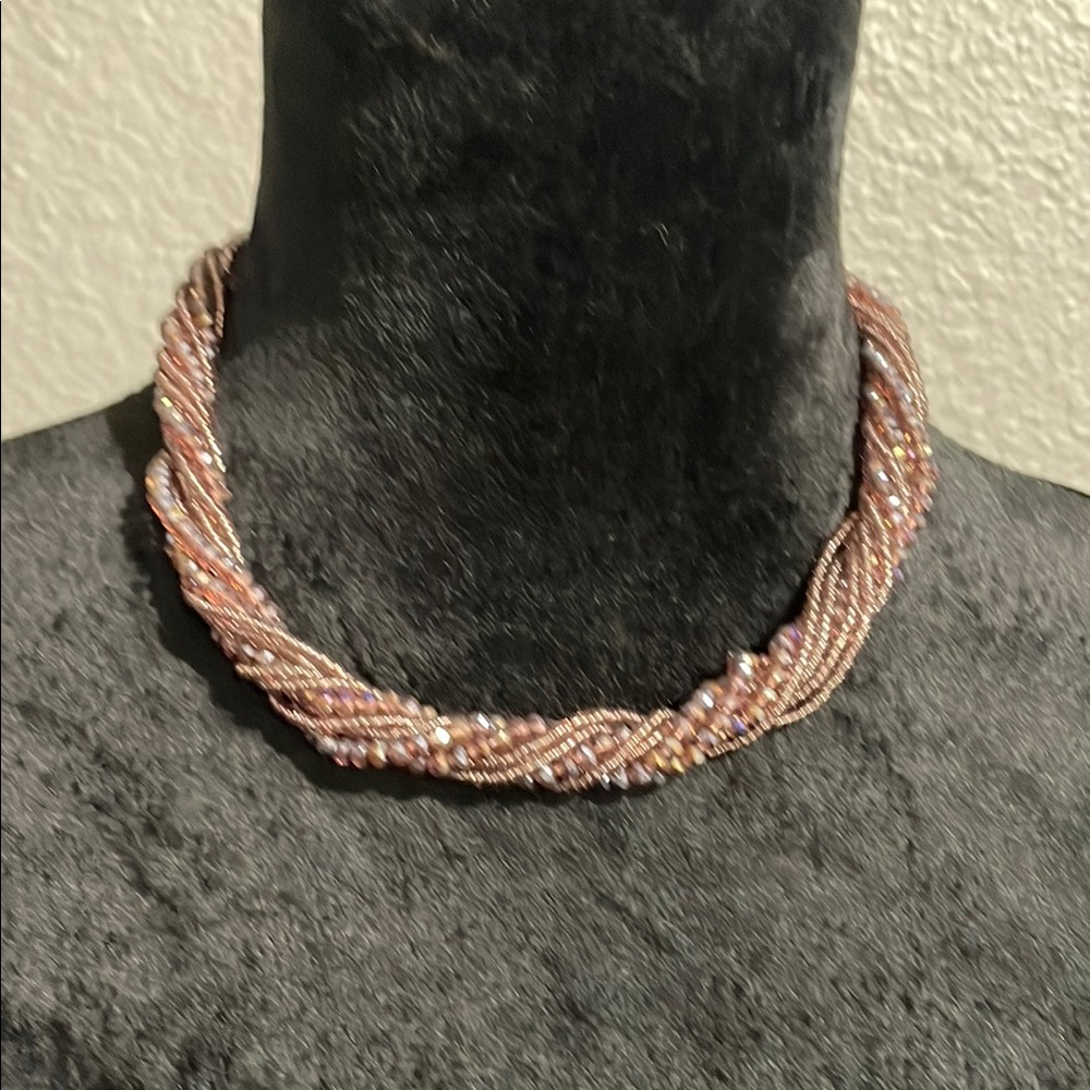 Elegant Pink Beaded Necklace